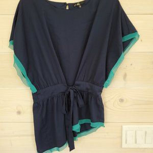 Asymmetrical blouse with trim detail - like new